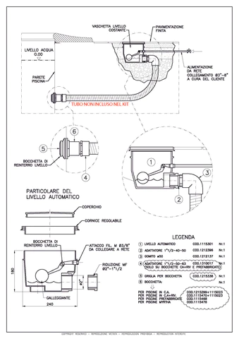 Regolatore Livello Acqua piscina interrata